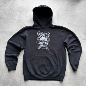 Carnifex Hoodie Mens M Black Skull Deathcore Metal Band Darkwear Occult Gothic